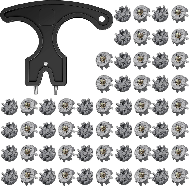 51 Pcs Golf Cleats Set 50 Golf Shoe Spikes Replacements with 1 Golf Cleats Spann