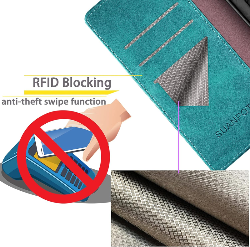 Compatible with Samsung Galaxy S25 Wallet case with RFID Blocking Credit Card Ho