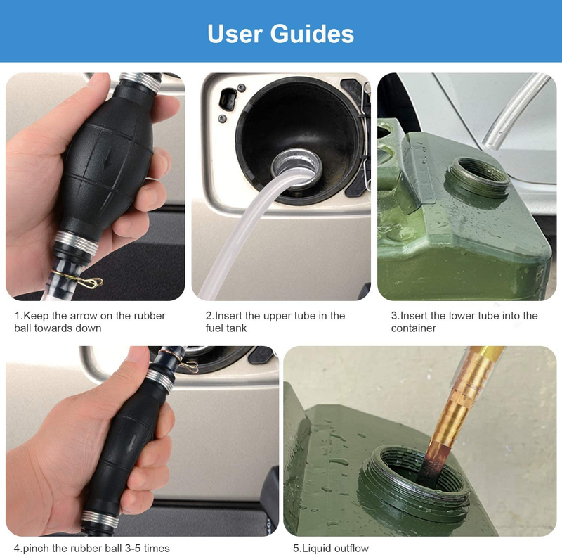 Siphon Pump for Gasoline Gas Oil Fuel Petrol Diesel Fluid Water Fish Tank,Manual