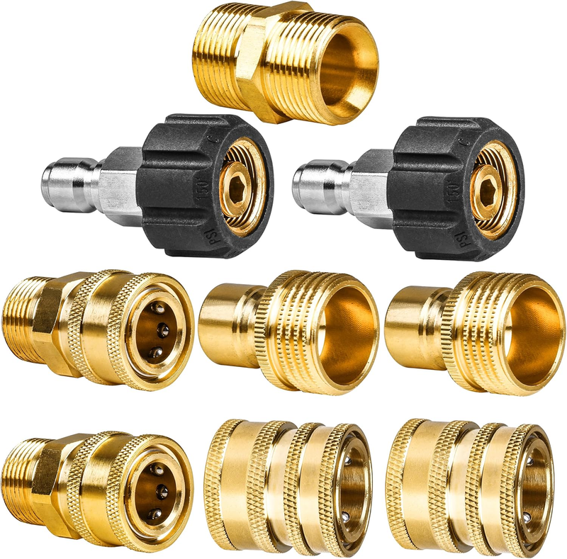 Pressure Washer Adapter Set, Quick Disconnect Kit, M22 Swivel to 3/8'' Quick Con