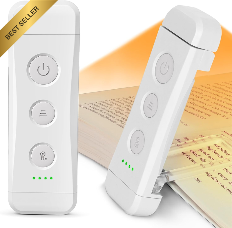 USB Rechargeable Book Light for Reading in Bed, Portable Clip-On LED Reading Lig