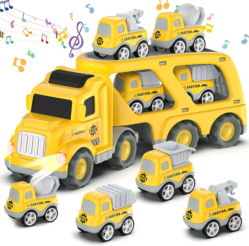 5 In 1 Construction Trucks Toy Cars For Toddlers