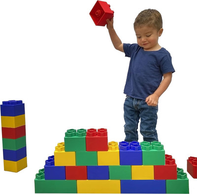 Jumbo Blocks - (72) Piece Big Blocks - 4'' X 4'' Large ADD -ON KIT Building Blocks