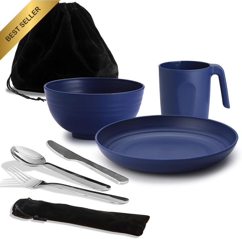 Camping Utensils,  Camping Mess Kit for Travel, Camping, Picnic, Outdoor, Campin