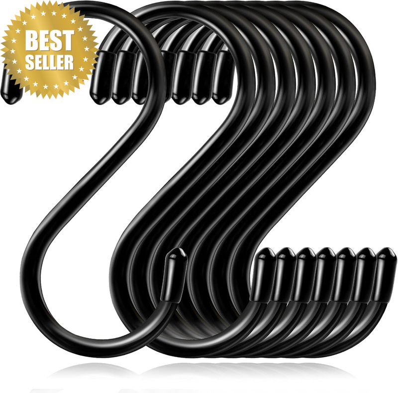 6 Pack 5 Inch S Hooks for Hanging, Vinyl Coated S Hook for Hanging Plants,Heavy