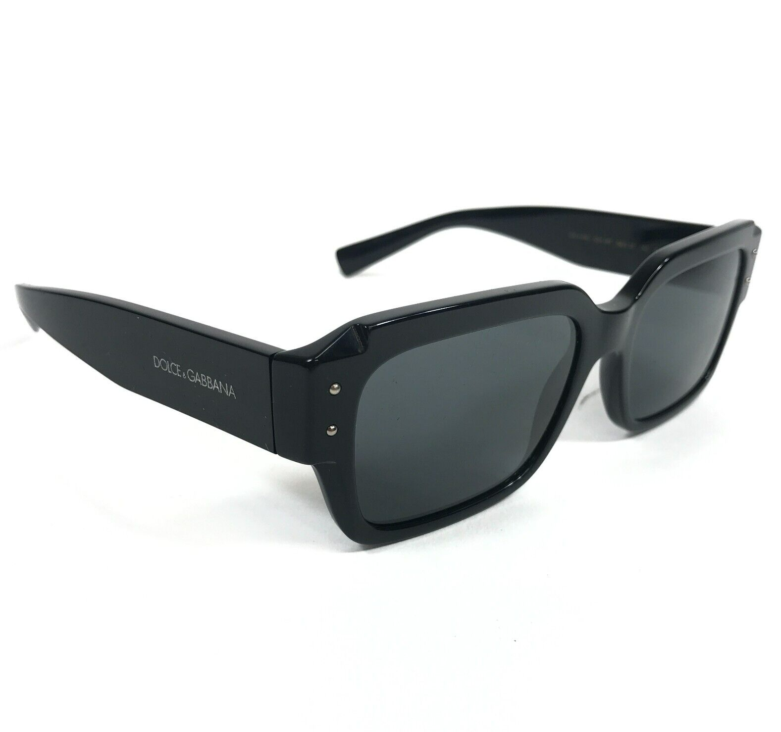 Pre-owned Dolce & Gabbana Sunglasses Dg4460 501/87 Black Rectangle Frames Dark Gray Lenses