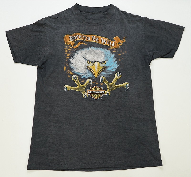 Rare VTG 3D EMBLEM Harley Davidson Born To Be Wild 1991 Eagle T 
