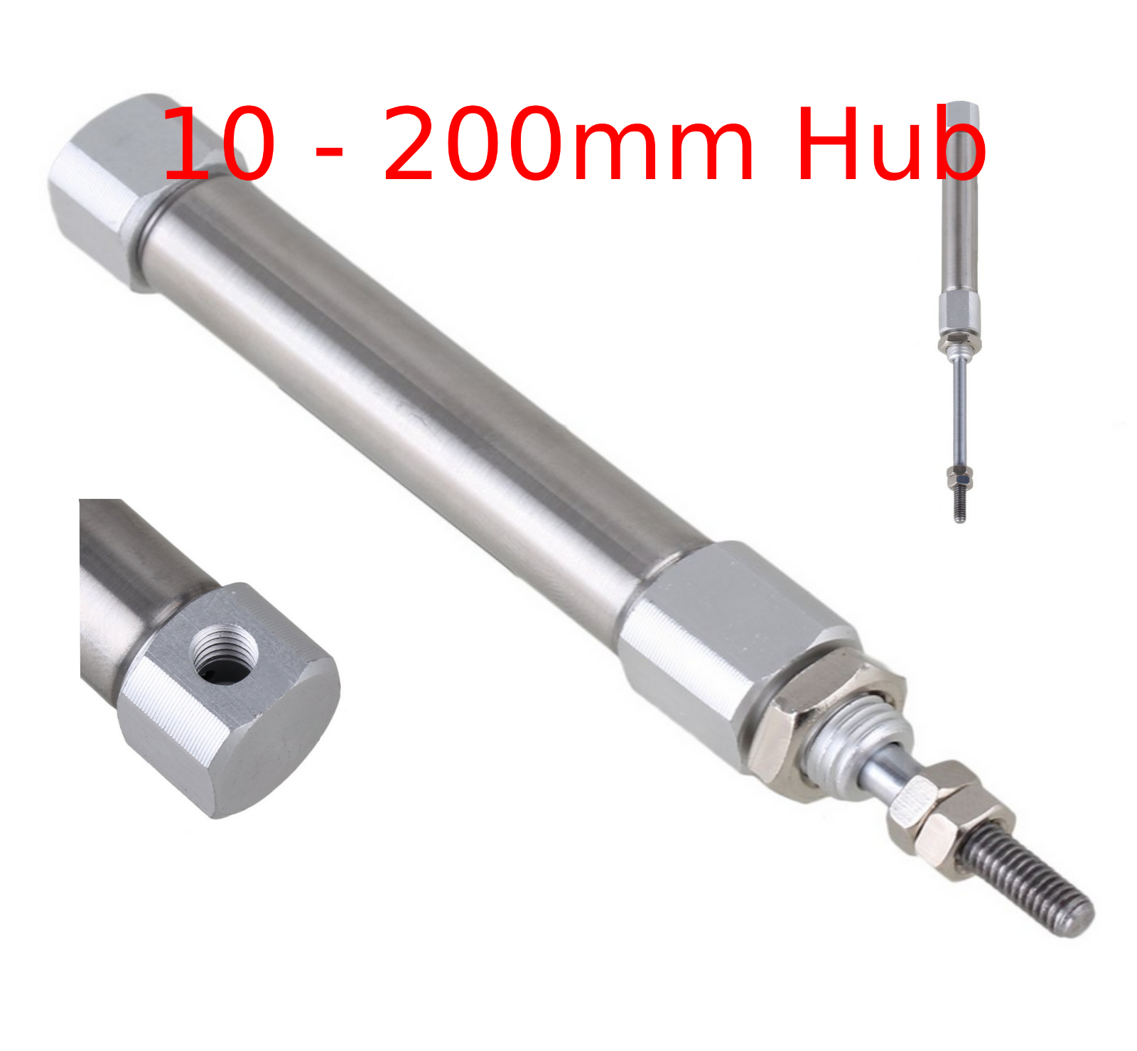 Pneumatikzylinder 10mm Bohrung 10 - 300mm Hub Edelstahl Minizylinder Endschalter