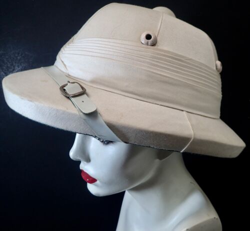 Indian Pith Helmet Bombay Bowler Sun Hat Safari Expedition Size Medium
