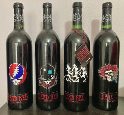 GRATEFUL DEAD 1996 DEAD RED UNWINE 1st ED 1996 SEALED -- 4-bottles