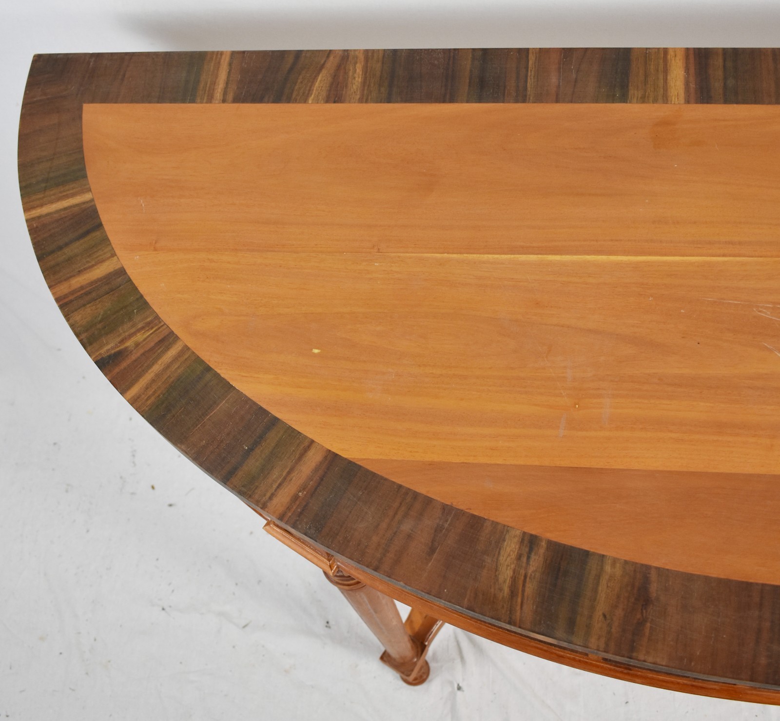 Pair of GEORGIAN Kingwood Demilune Banded Console Table