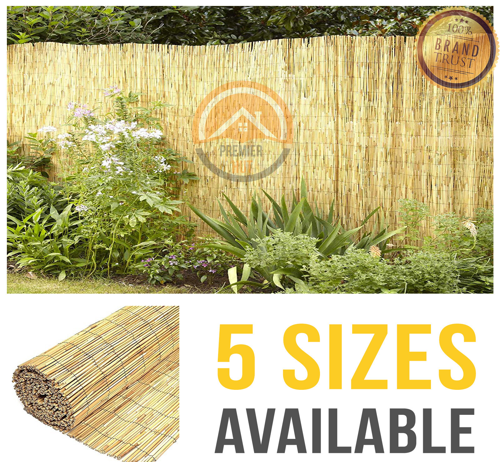Natural Reed Fence Screening Roll Garden Privacy 4m Length 5 Sizes