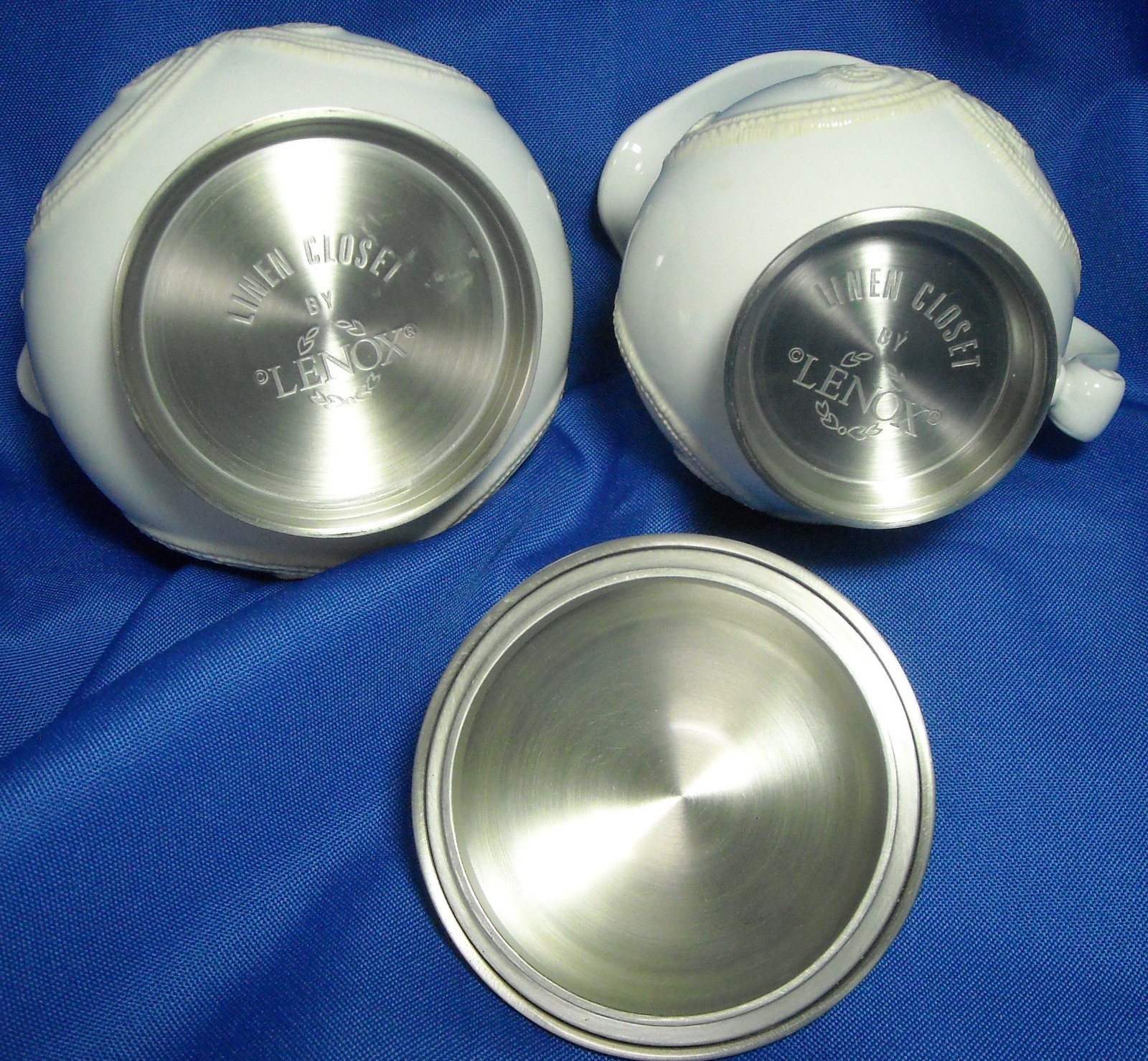 Rare Lenox Linen Closet Cream and Sugar Bowls