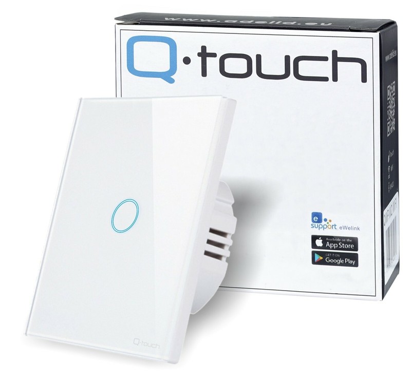 Glas Touch Lichtschalter Einschalter Ausschalter Wandschalter Led WeiÃ 230v