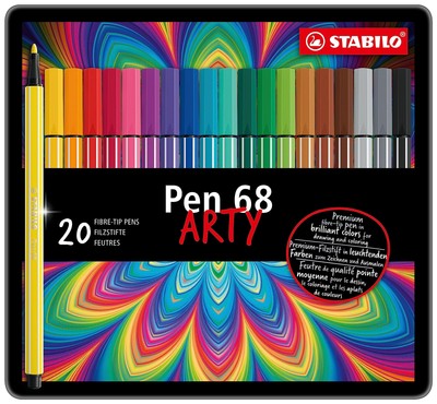 STABILO Pen 68 Tin Set, Set of 20, Multicolor 20 Count (Pack of 1)