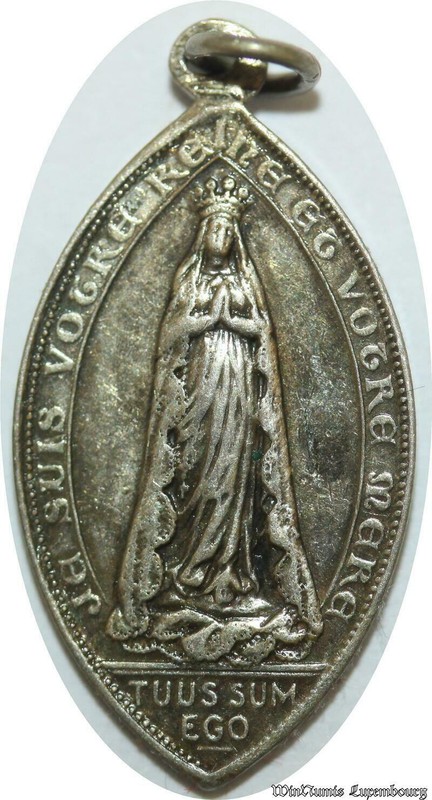 E6773 MÃ©Daille Jesus Christ Marie Reine Tuus Sum Ego 1880'S Silver
