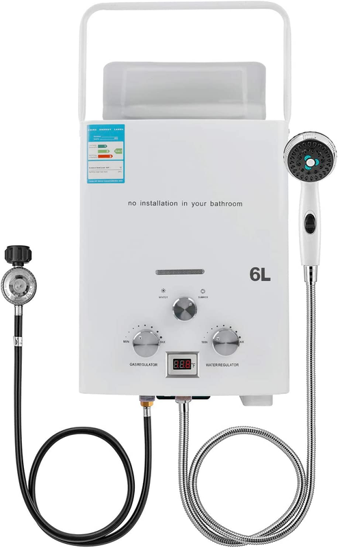 Tankless Portable Water Heater 6L 1.6GPM Propane Instant Hot Water Heater Campin