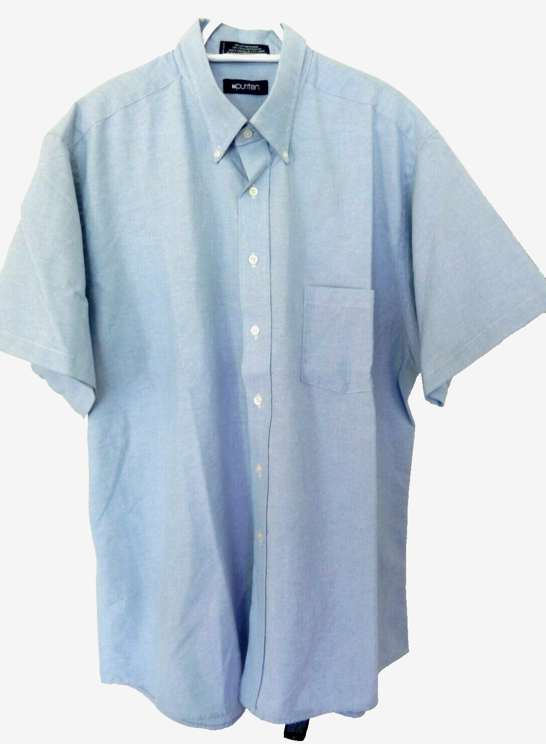[PERSTEP]★24SS★OXFORD CITY DYING SHORT SLEEVE SHIRT Puritan Button Down Short Sleeve Heavy Oxford Shirt-18, blue