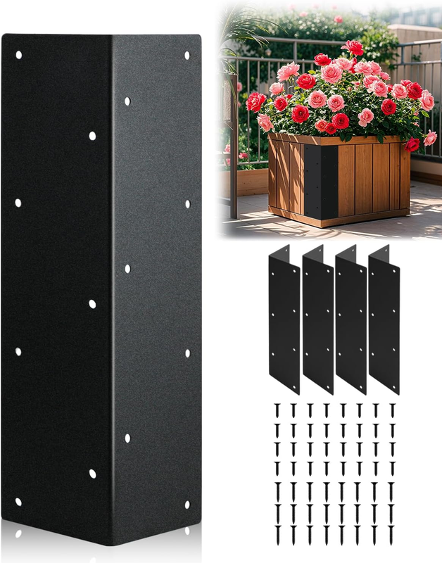 Stainless Steel Garden Bed Corner Brackets 4 PCS for 20-24 Inch Beds