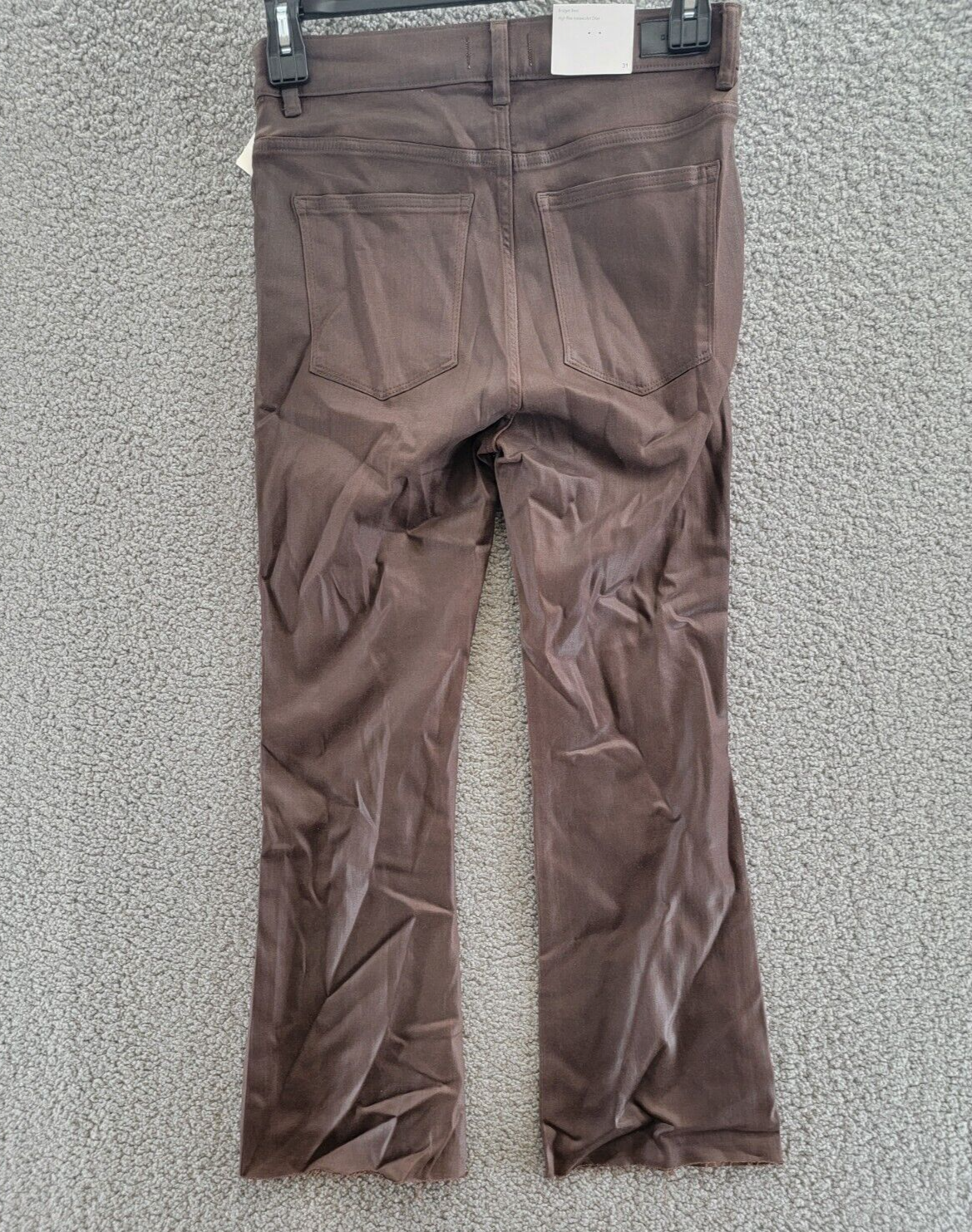 DL1961 Bridget Boot High Rise Instasculpt Crop Jeans Womens 31 Walnut Button Zip - Picture 10 of 19