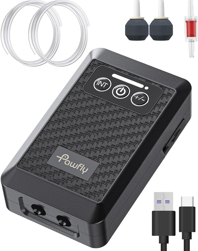 Pawfly Ultra Quiet Live Bait Aerator USB Rechargeable Battery Air Pump for 5-100