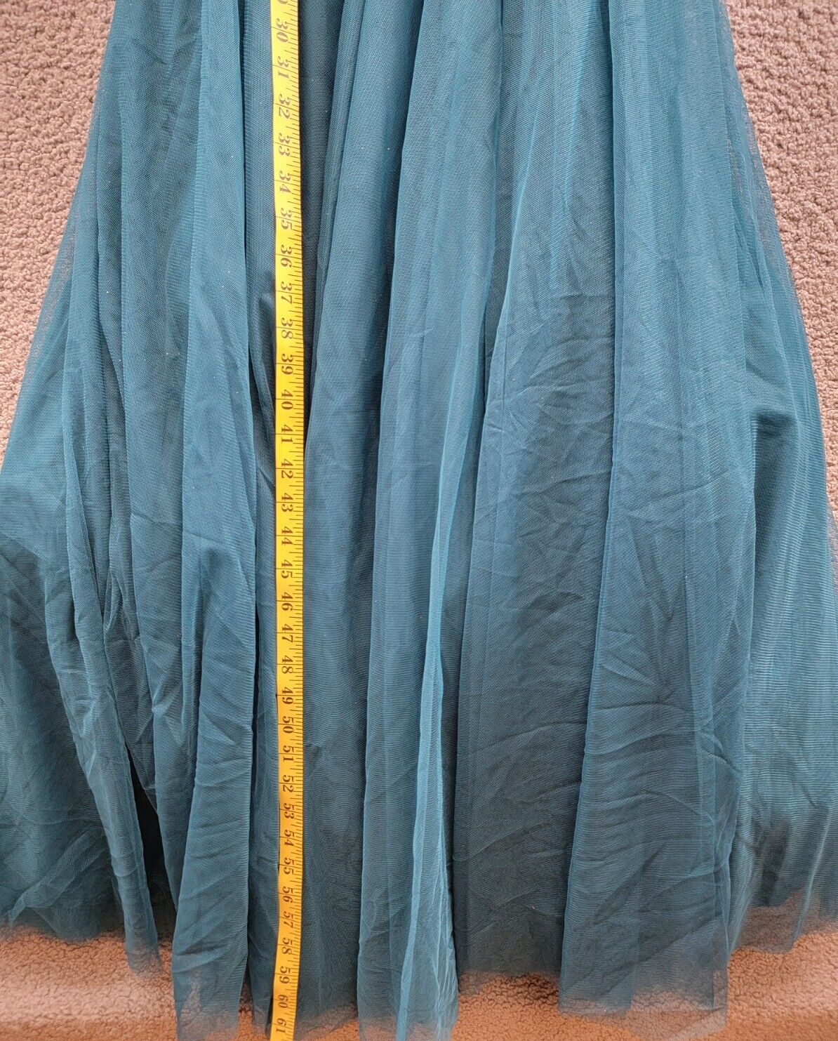 City Studio Flower-Neck Ruched Strapless Ballgown Juniors' 3/4 Teal Back Zip - Picture 7 of 15