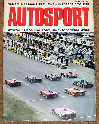 Autosport 10/6/71* LE MANS PREVIEW - INT'L TROPHY SILVERSTONE - MASERATI INDY