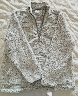 NWT Royal Class Size XL Sherpa Soft 1/4 Zip Agave White Pullover W/ Zipper Men