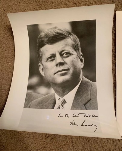 3 Vtg President John F Kennedy 2 Glossy Press Photos & 1 RARE litho Print 8x10s