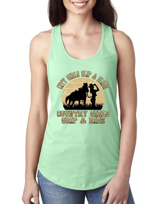 City Girls Slip And Slide Country Girls Grip And Ride Ladies Racerback Tank Top