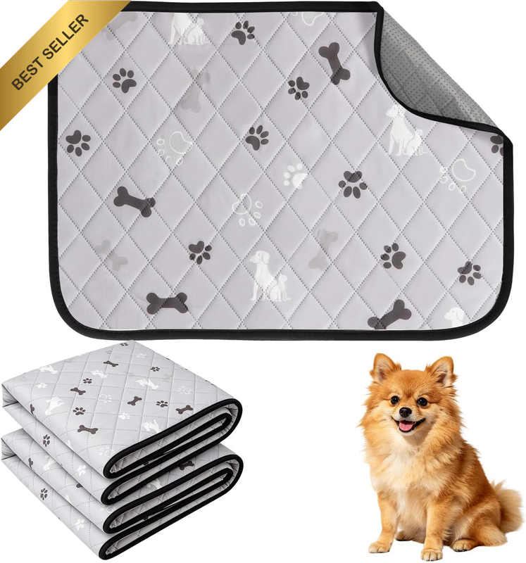 2 Pack Washable Pet Pads, Double Layer Super Absorbent Leak Proof Non-Slip Urine