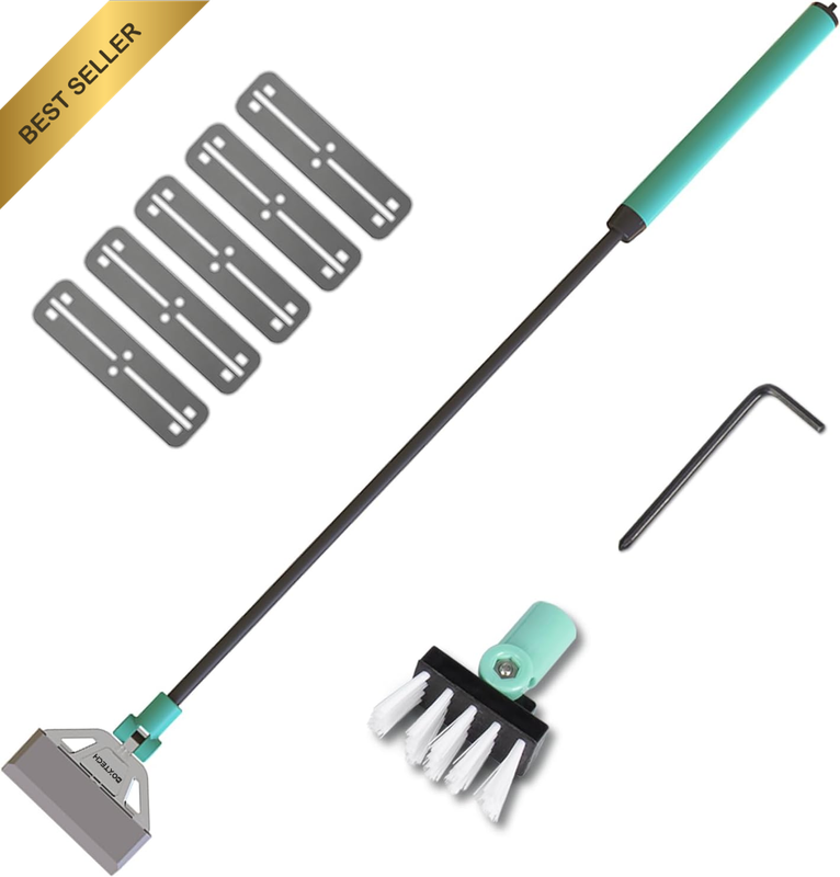2-in-1 Fish Tank Cleaner Kit Algae Scraper 5 Blades Adjustable Handle