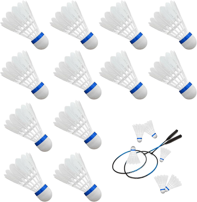 12 Pack Nylon Simulation Badminton Shuttlecocks/High Durability & High Speed Aer
