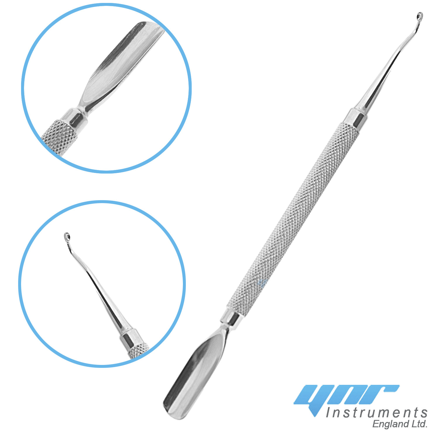 YNR® Nail Curette Combo Tool Spoon Cuticle Pusher Ball Scoop Manicure