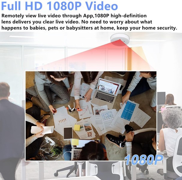 Hidden Camera Smoke Detector Wireless WiFi with Video 1080P HD Small... - Image 10
