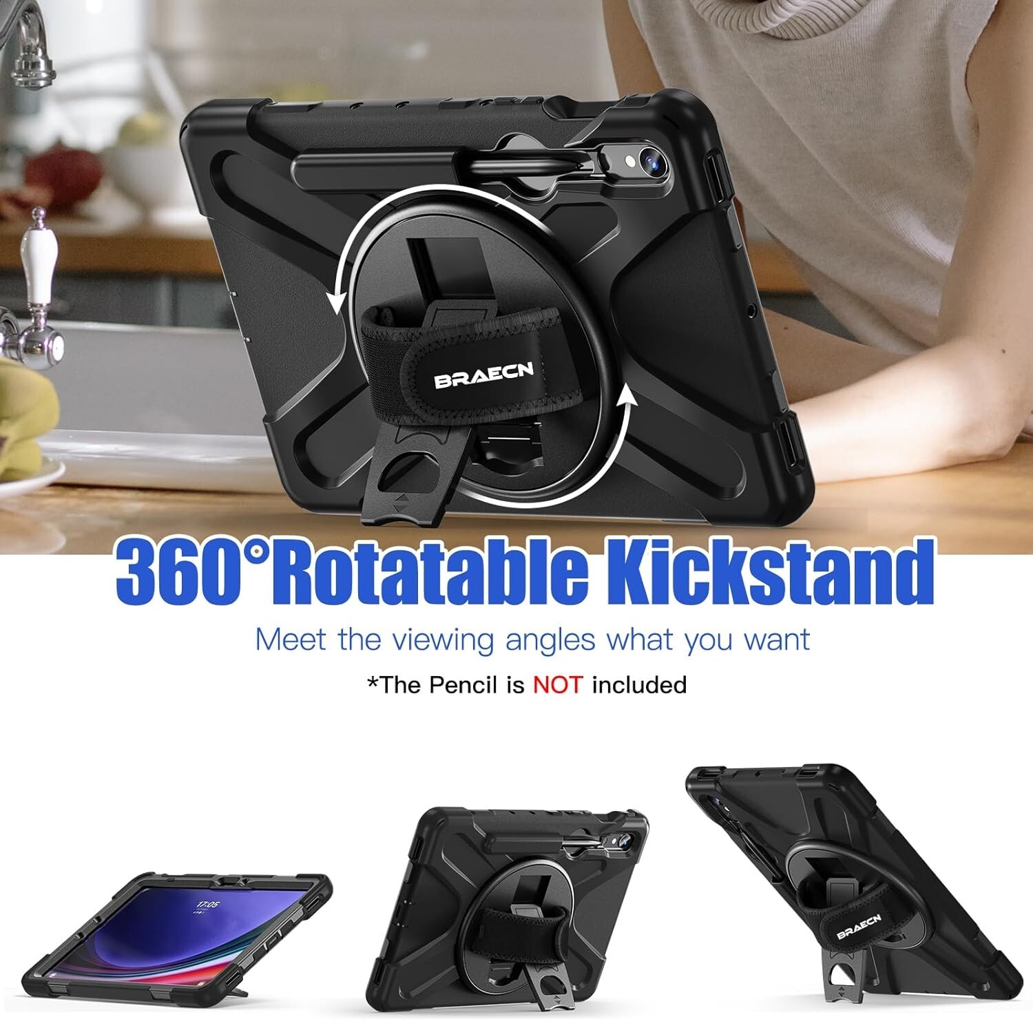 Case For Samsung Galaxy Tab S10 FE/ S9 FE/ S9/ S8/ S7 5G 10.9"/11" With Stand