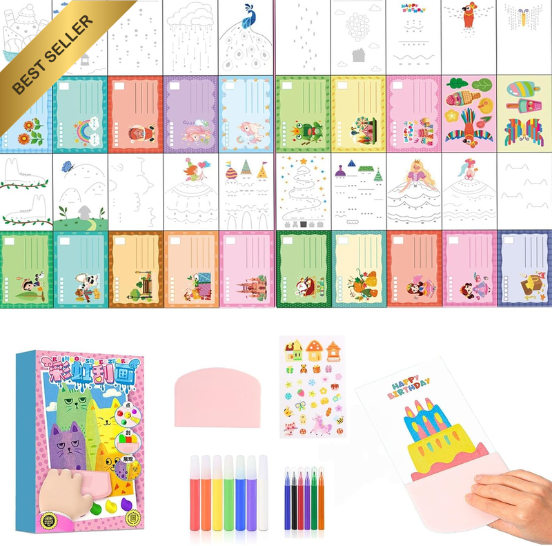Scratch Art Paint Kit Colorful Scratches Painting Craft Kit for Girls Boys Scrat