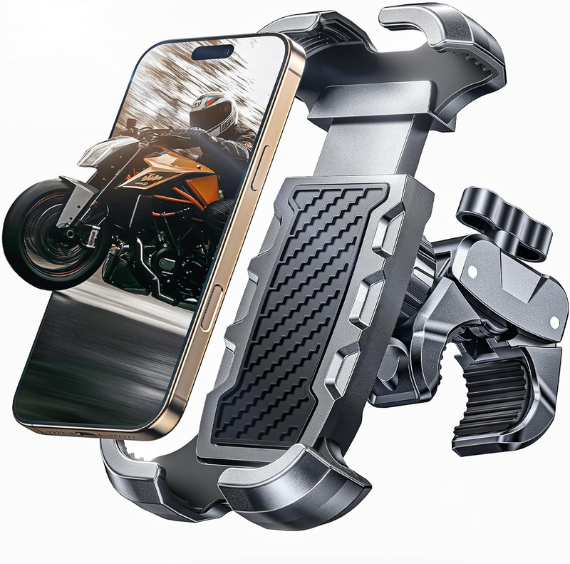 Motorcycle Phone Mount, Bike Phone Mount with [Heavy-Duty Clamp], Bicycle Phone