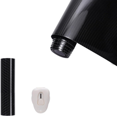 ‌Fjquamitix Carbon Fiber Vinyl Wrap Roll 6D High Gloss Self-Adhesive Bubble-Free