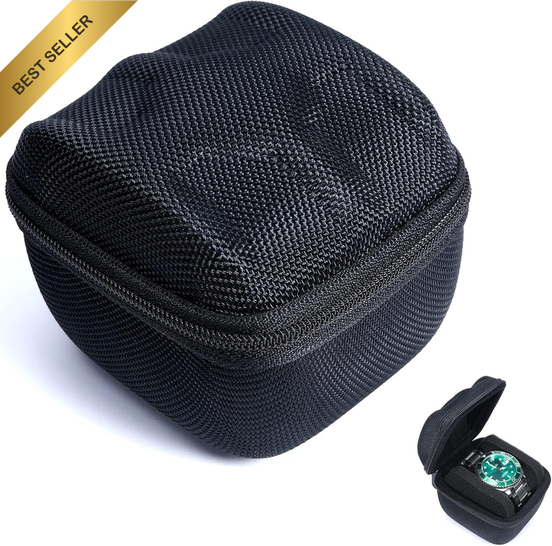 Single Watch Travel Case, Hard Portable Watch Holder and Organizer with Custom P