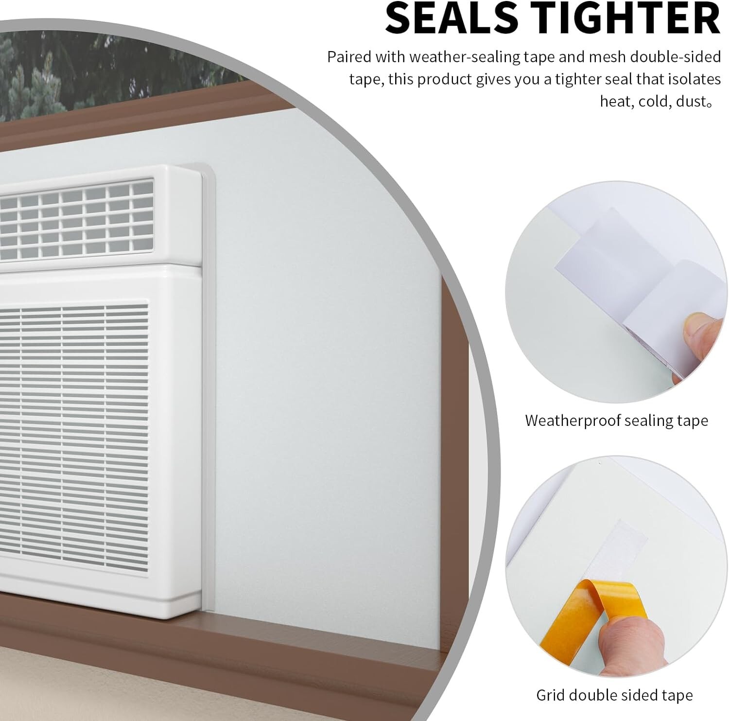Window Air Conditioner,Side Insulated Foam Panel, Summer/Winter Heat and Draf...