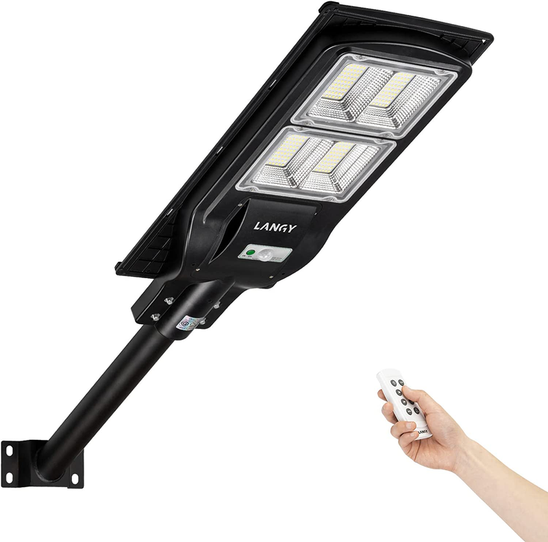 LANGY Solar Street Light 12000 Lumens,240Pcs LED, 18000 Mah Battery, High Lumens