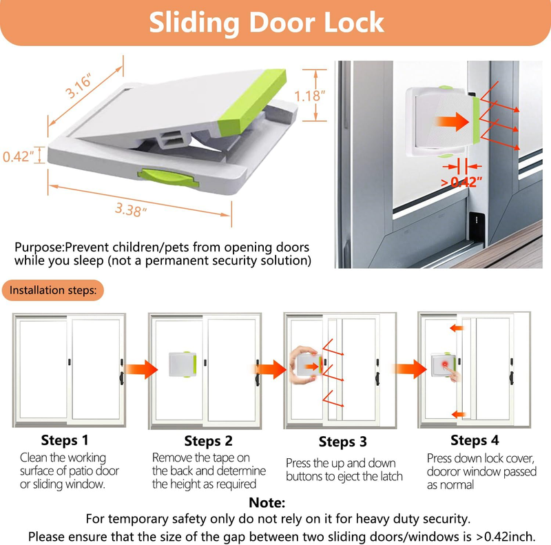 95" Sliding Door AC Vent Kit with Φ 5.9" AC Hose Security Lock & Weather Strippi