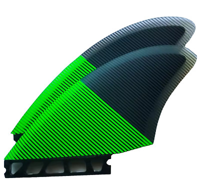 NEW Green Twin Fins Keel Fiberglass Surfboard Fits Futures Base Vintage Style