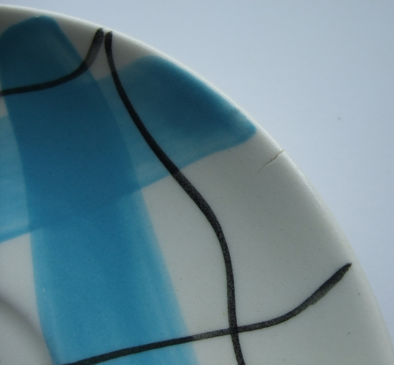 Hycroft Calico Blue Saucer Canadian Pottery Medicine Hat Alberta Vintage