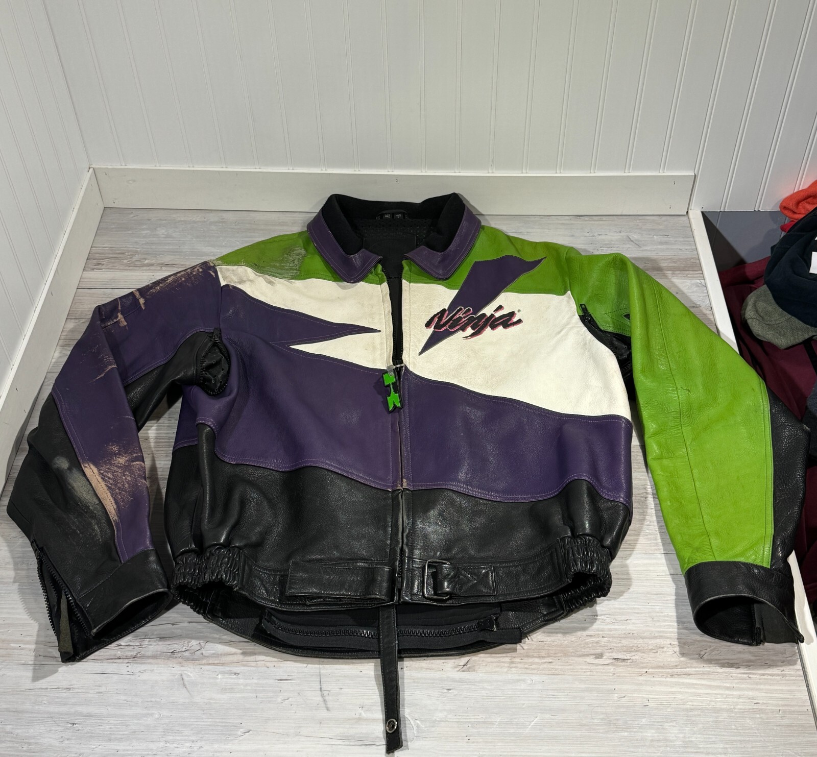 Vintage 90s Kawasaki Ninja Men's Size XXL 2XL Leather Jacket Vintage 90s Kawasaki Ninja Men's Size XXL 2XL Leather Jacket