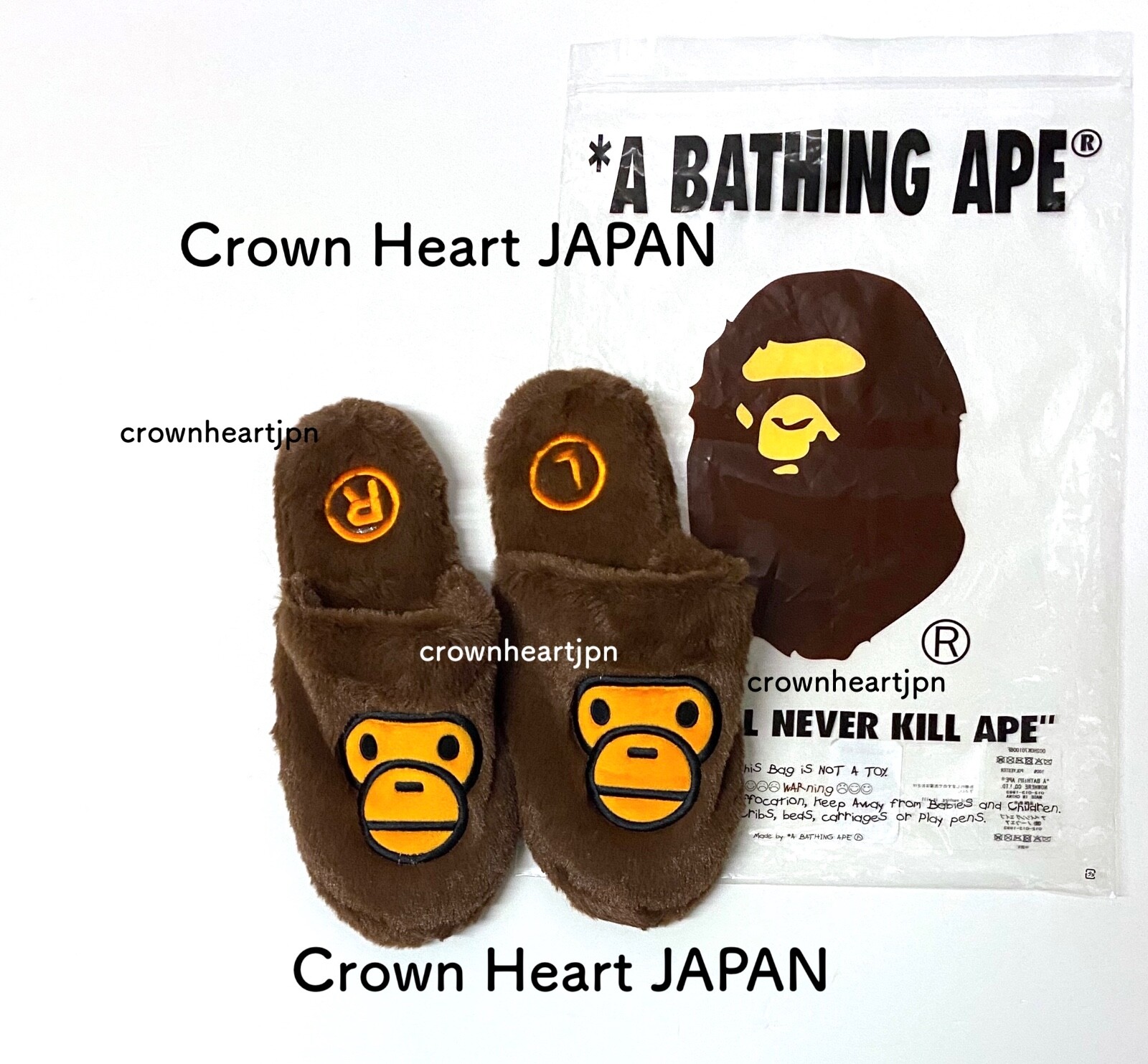 A BATHING APE Men BABY MILO SLIPPERS Size L (~28.5cm) US8 A BATHING APE Men BABY MILO SLIPPERS Size L (~28.5cm) US8