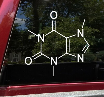 Caffeine Chemical Compound Vinyl Decal - Coffee Espresso - Die Cut Sticker