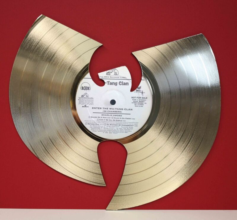 WuTang "Enter The WuTang" laser cut Gold LP Record wall art