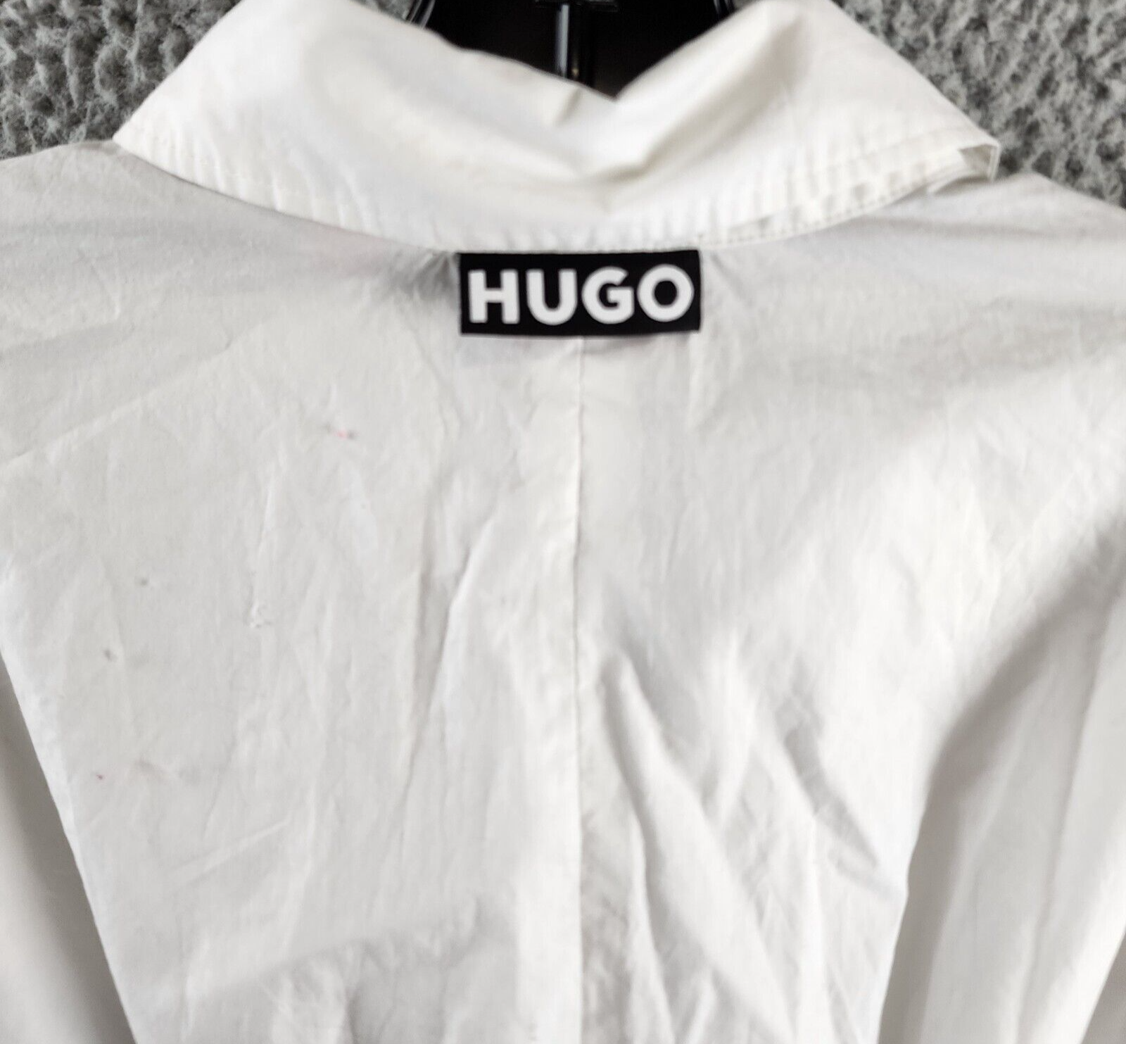 HUGO Eulaila Spread Collar Blouse Women's 4 White Button Closure Long Sleeves - Picture 15 of 16